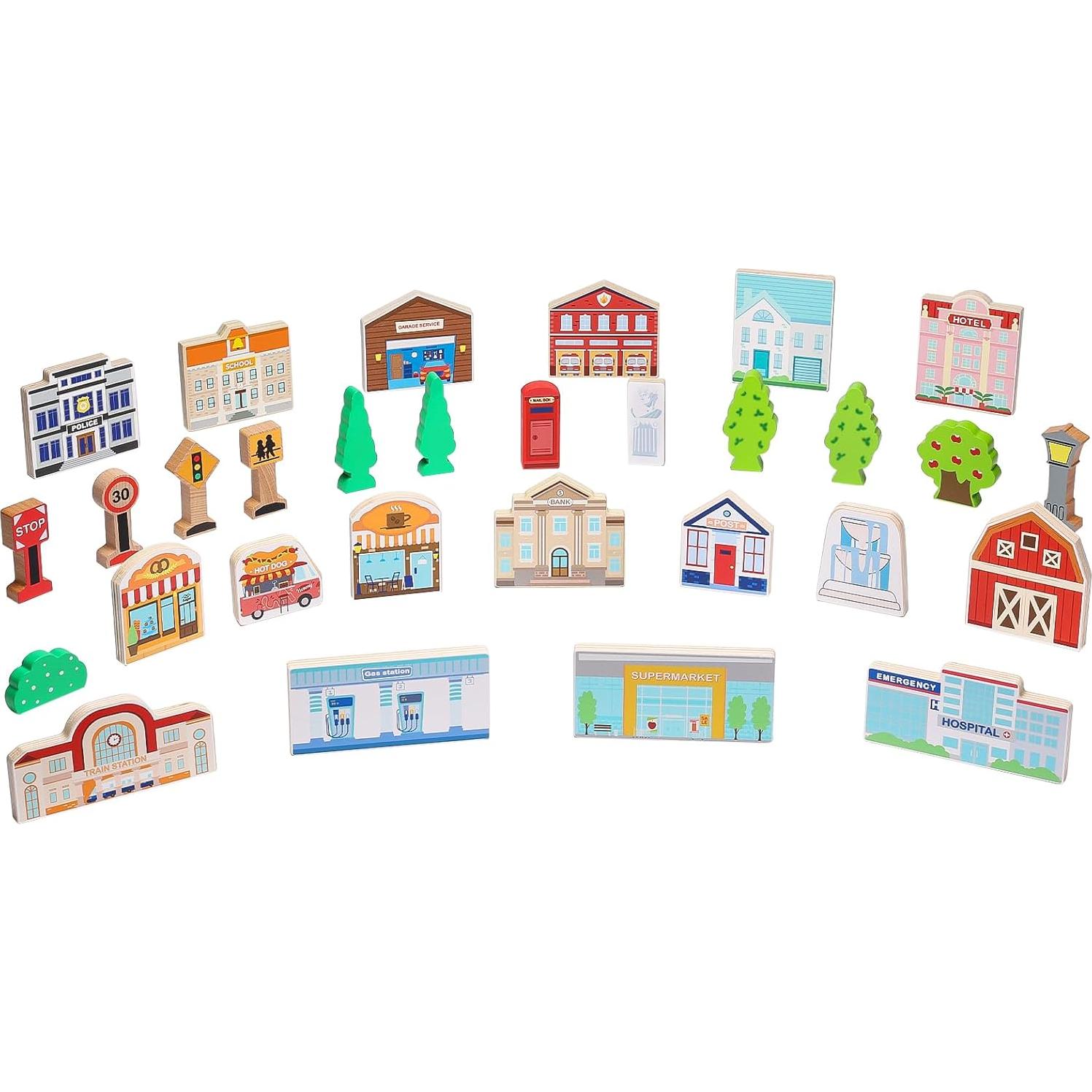 Juego de Ciudad de Madera SainSmart Jr. 30 Pcs para Niños