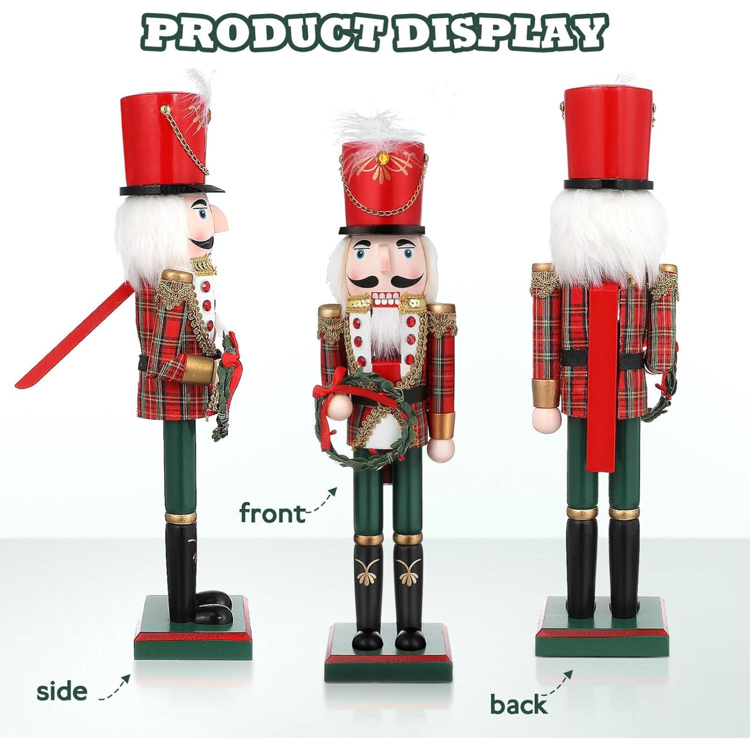 Figura Cascanueces de Madera PartyKindom 38cm Decoración Navideña