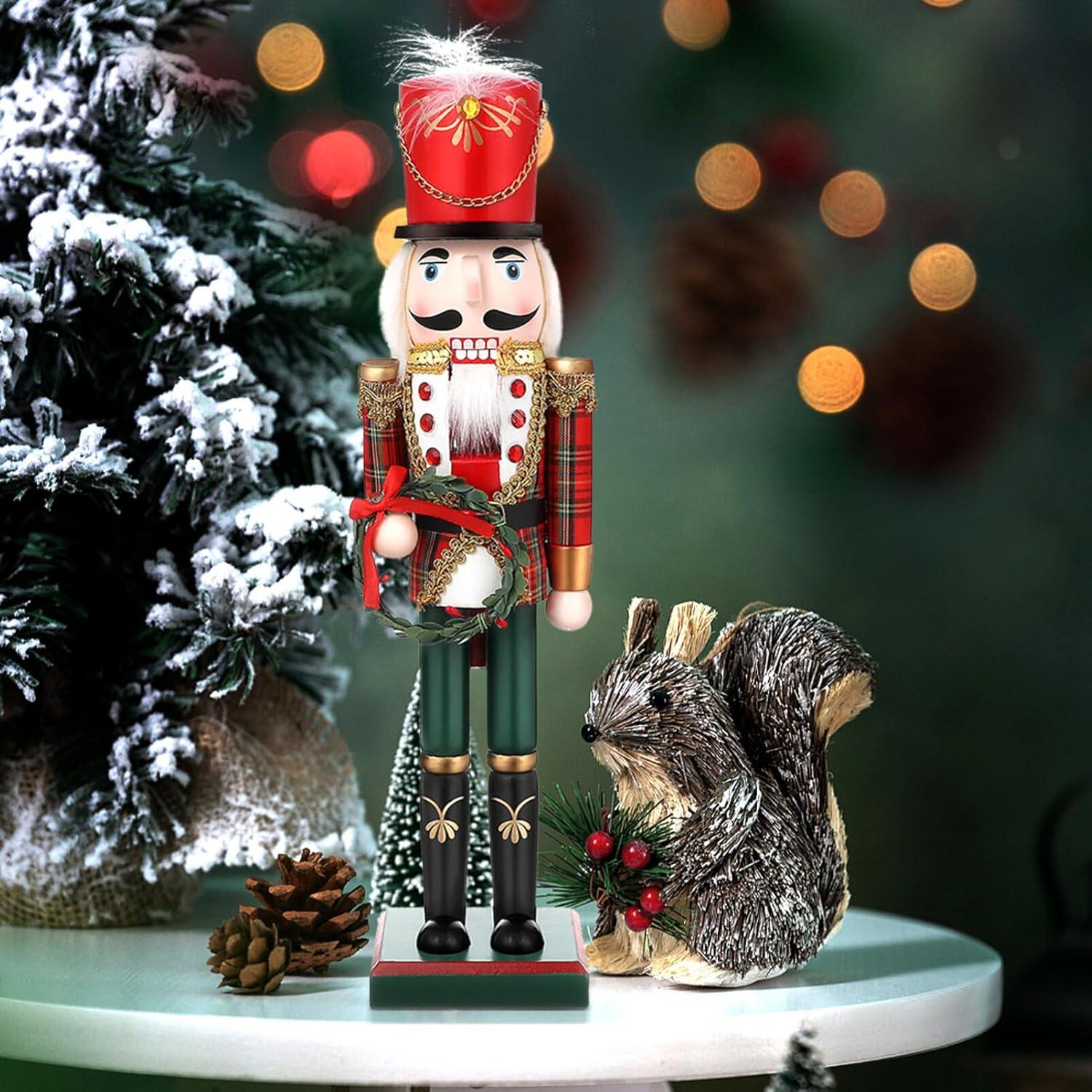 Figura Cascanueces de Madera PartyKindom 38cm Decoración Navideña