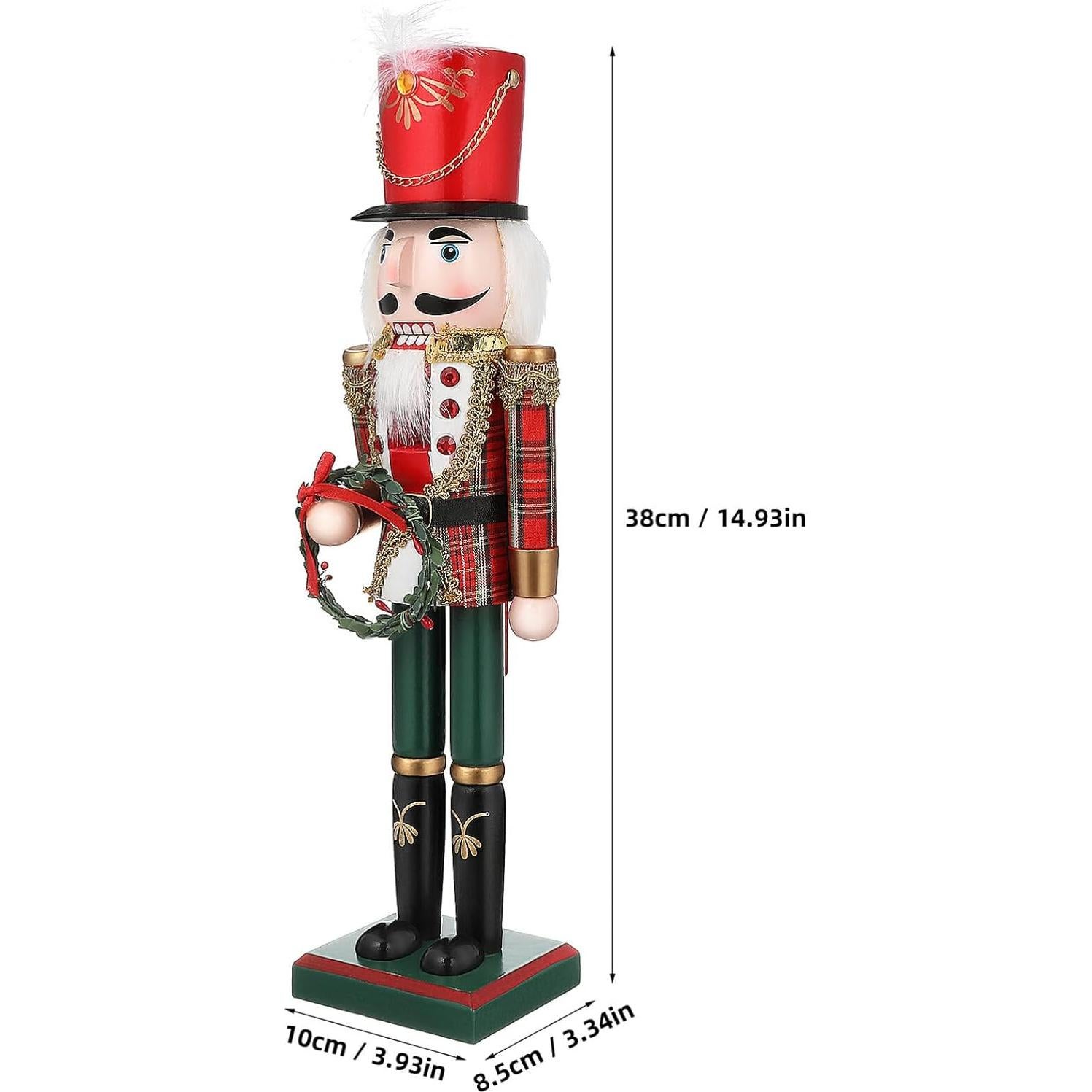 Figura Cascanueces de Madera PartyKindom 38cm Decoración Navideña