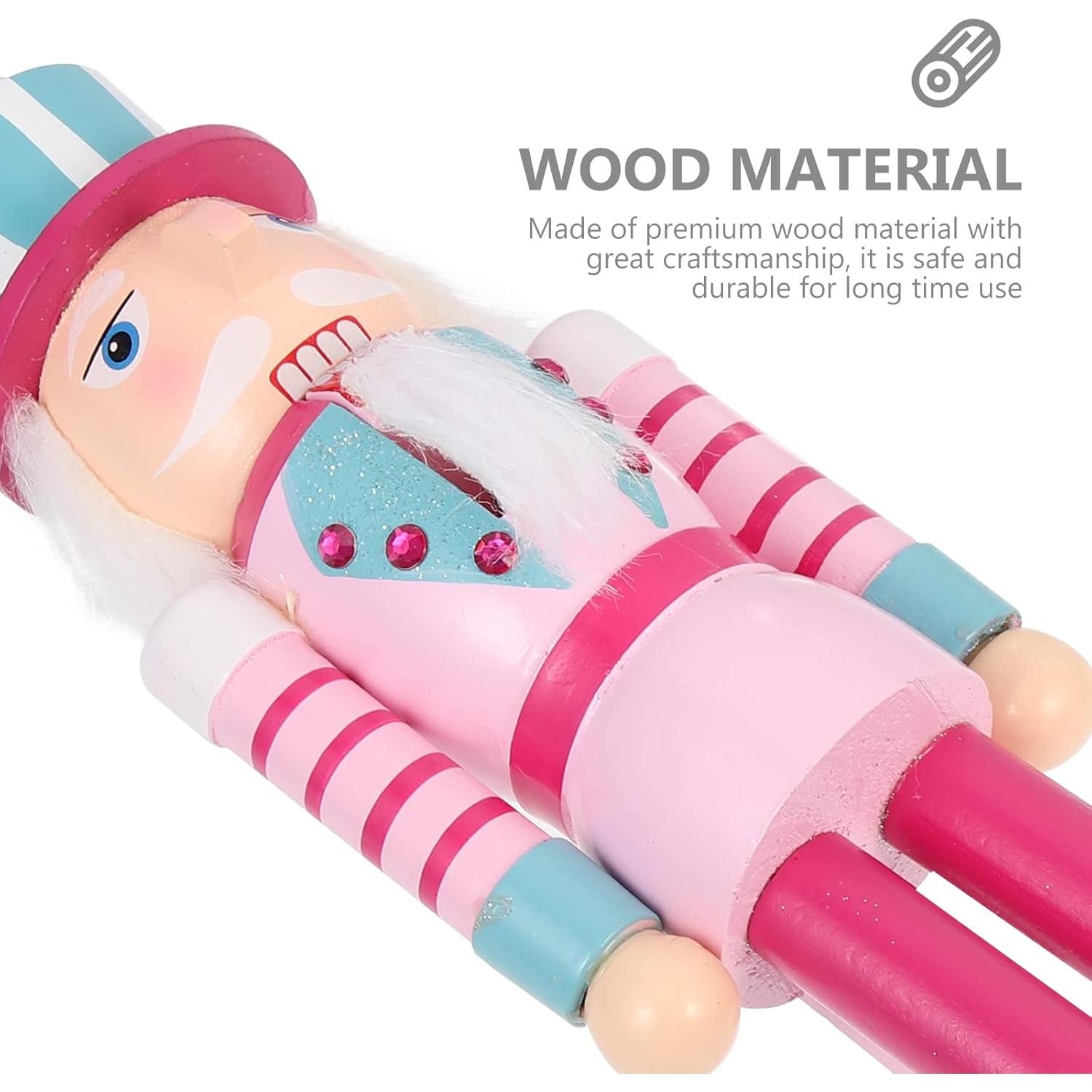 Figura de Cascanueces Rosa PASOLABE 35.5 cm Adorno Navideño