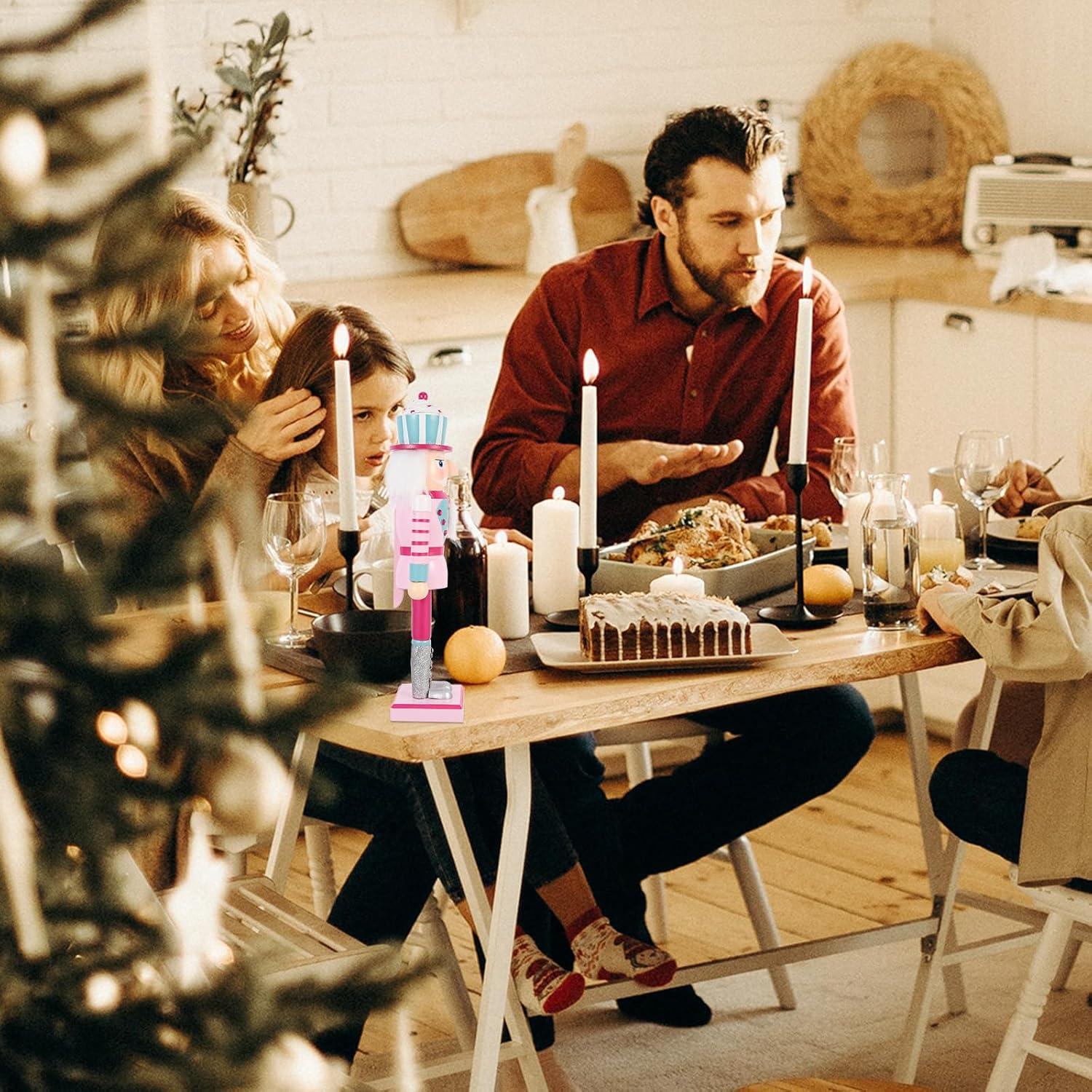 Figura de Cascanueces Rosa PASOLABE 35.5 cm Adorno Navideño