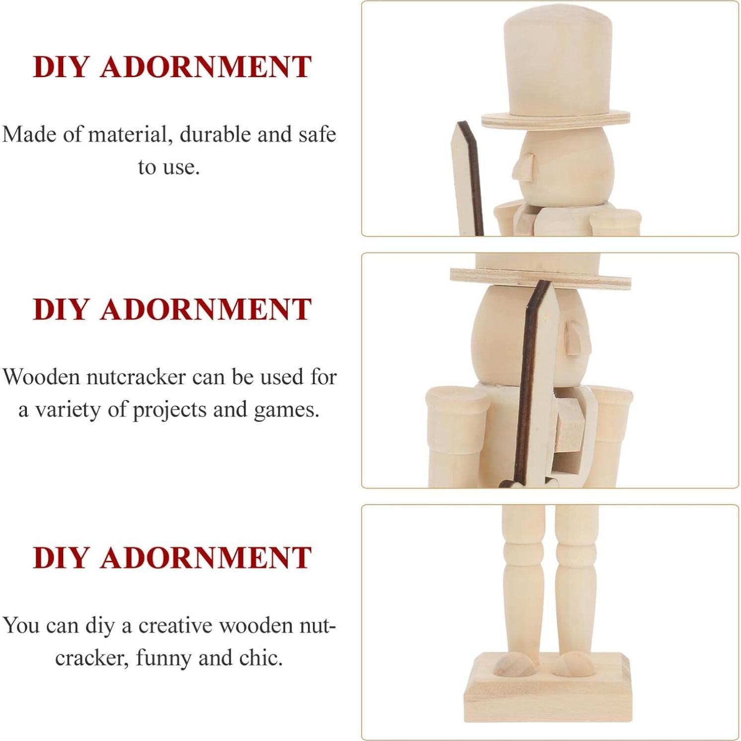 Títere de Madera Sin Pintar Ciieeo 20.5x5.5x4.6cm DIY