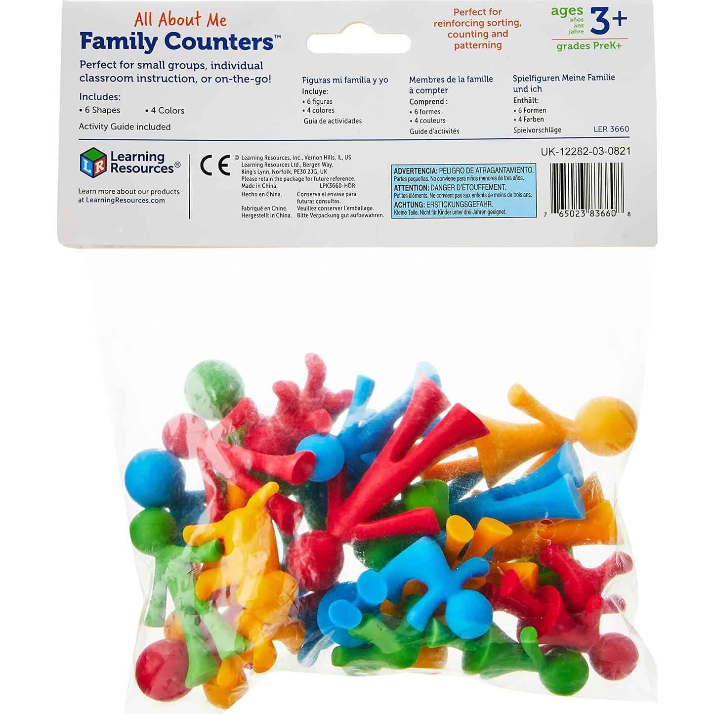Contadores Familiares Learning Resources - 24 Piezas, 6 Formas, 3+