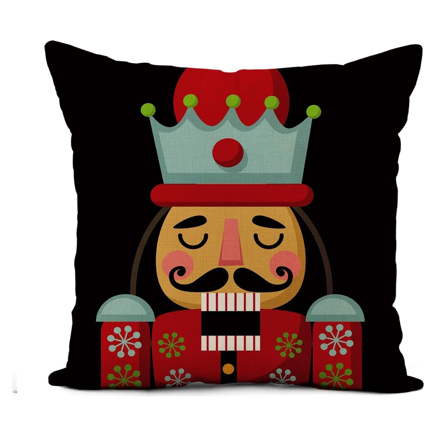 Funda de Cojín Cuadrada Awowee 45x45 cm Navidad Lino Colorido