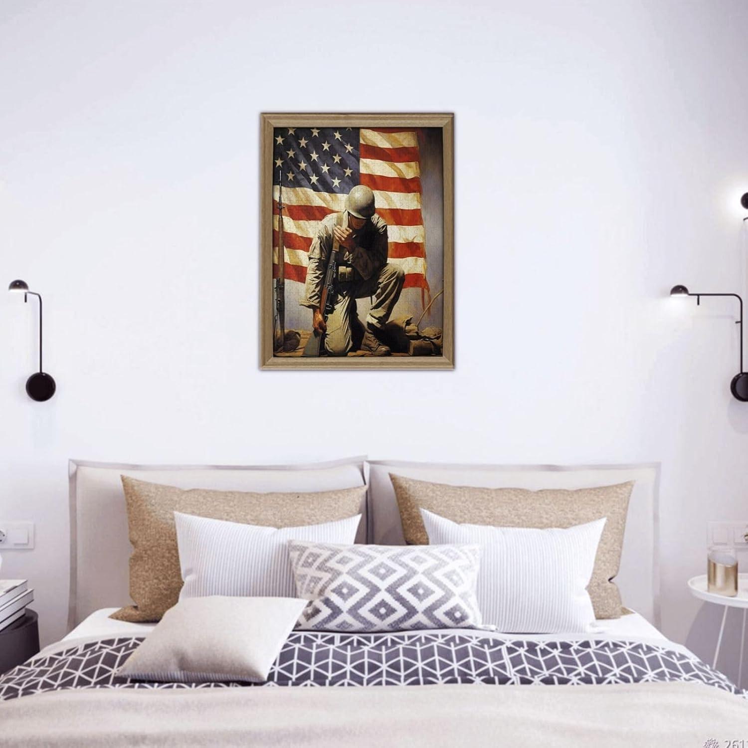 Rompecabezas 500 Piezas AthLeY Madera Patriótico USA 51.8x37.8cm