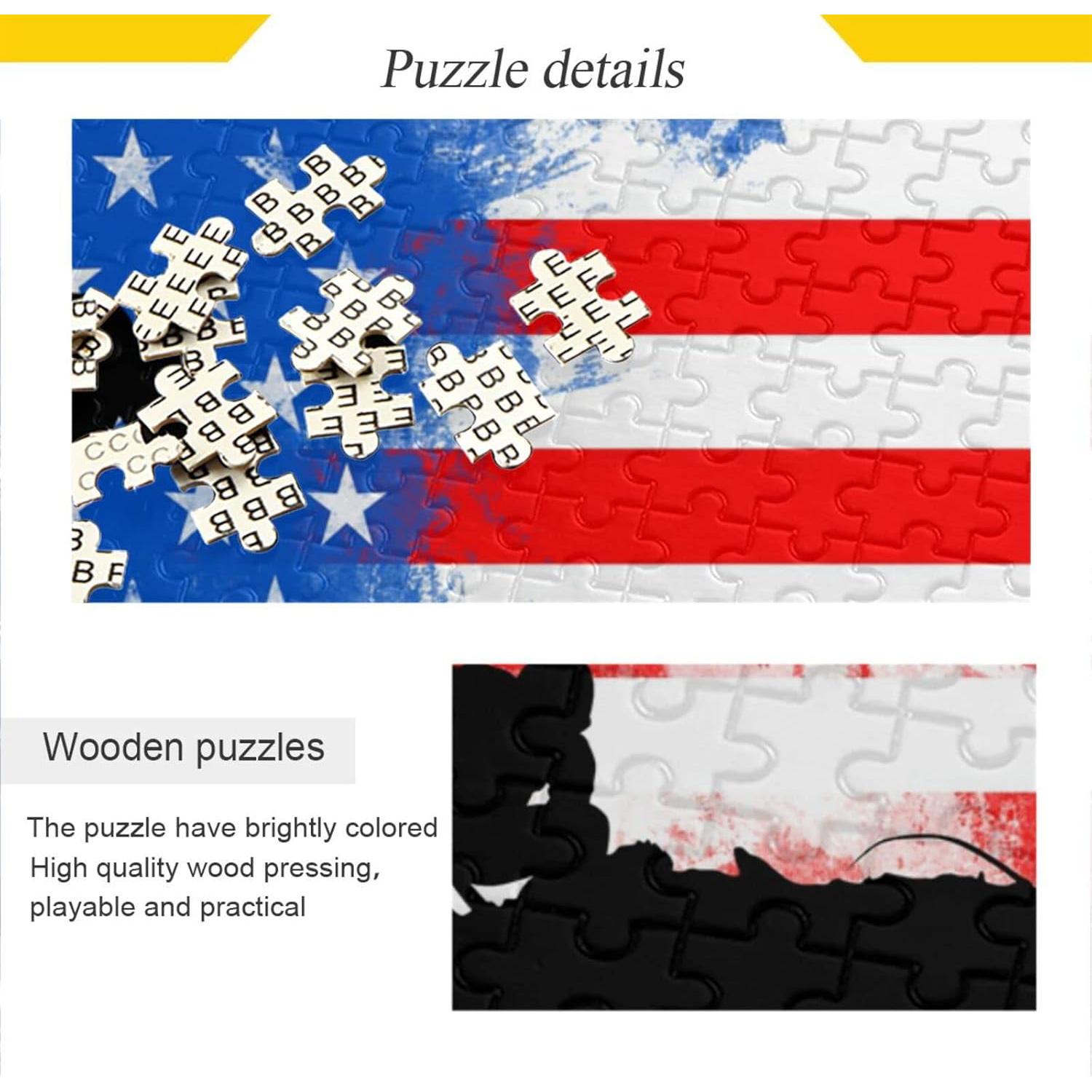 Rompecabezas de Madera 500 Piezas Bandera Americana Kigai