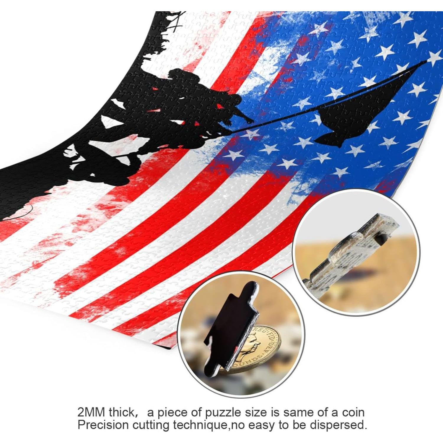 Rompecabezas de Madera 500 Piezas Bandera Americana Kigai