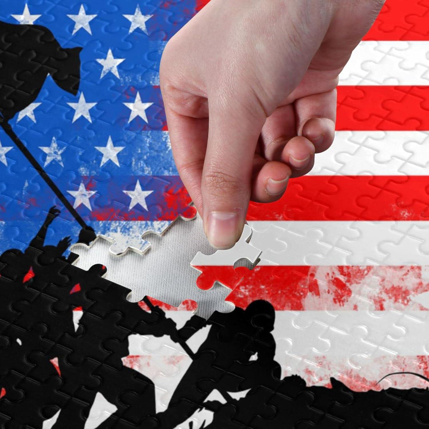 Rompecabezas de Madera 500 Piezas Bandera Americana Kigai