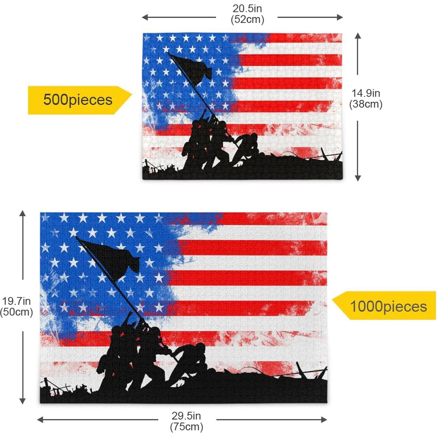 Rompecabezas de Madera 500 Piezas Bandera Americana Kigai