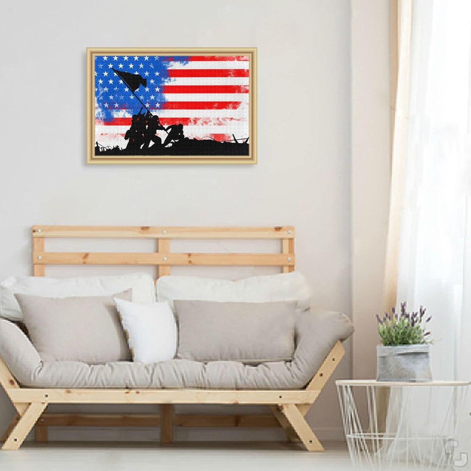 Rompecabezas de Madera 500 Piezas Bandera Americana Kigai