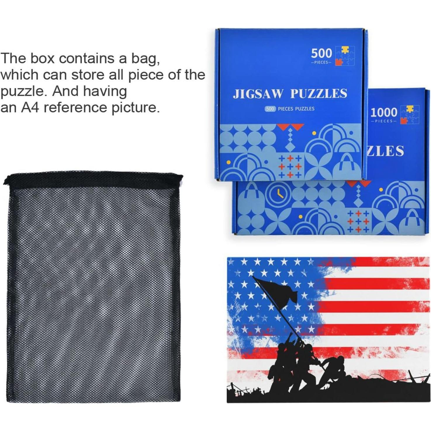 Rompecabezas de Madera 500 Piezas Bandera Americana Kigai