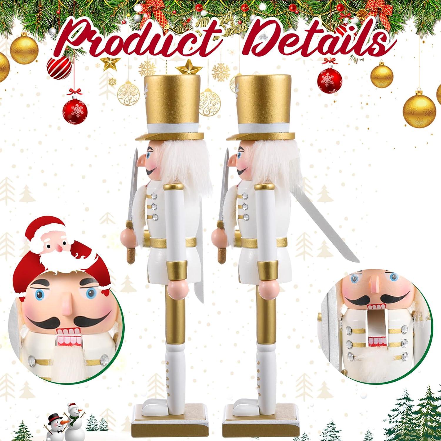 Adornos de Cascanueces Huwena 30.48 cm Madera Oro - 2 Pcs