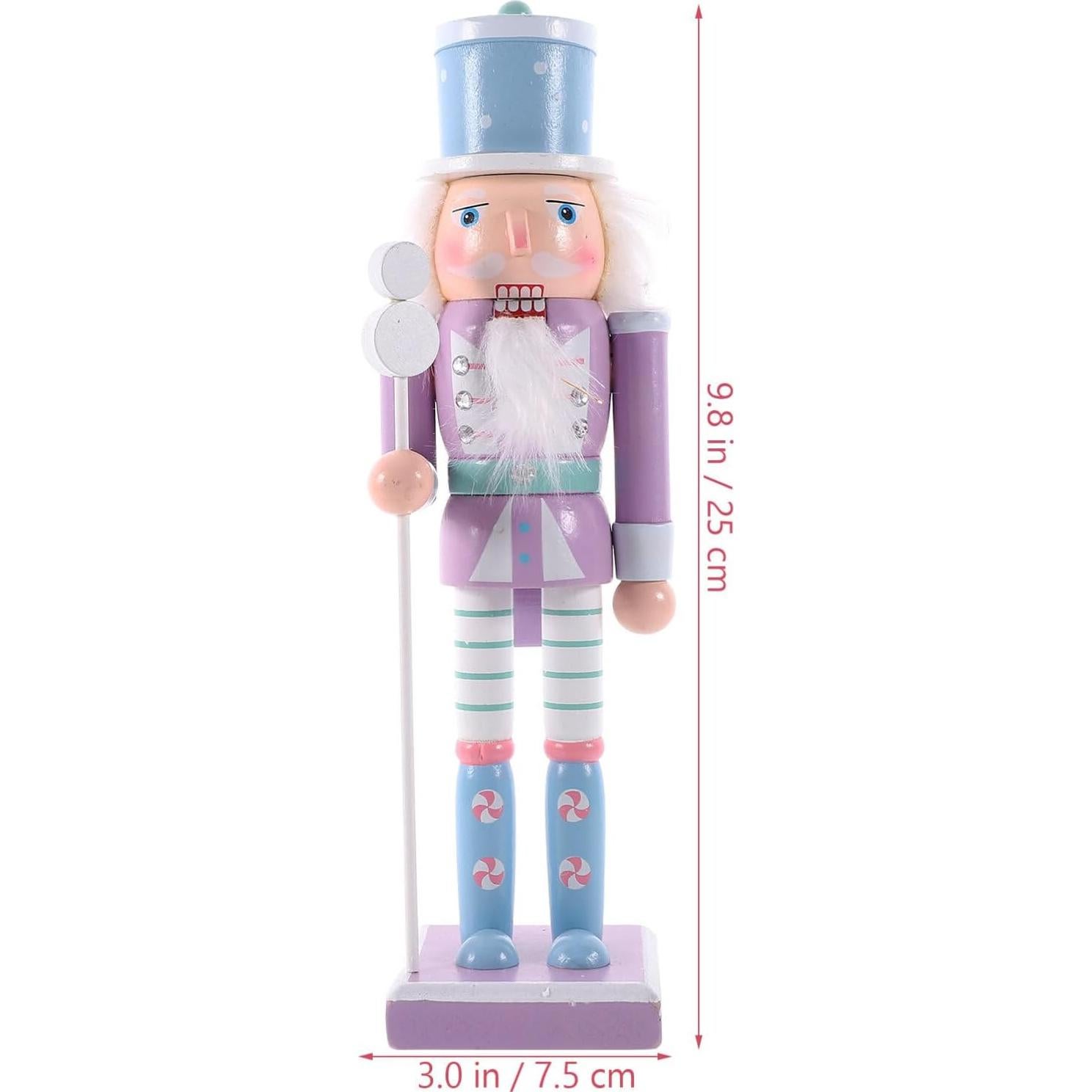 Adorno Cascanueces de Madera VOSAREA 25cm Púrpura Navidad