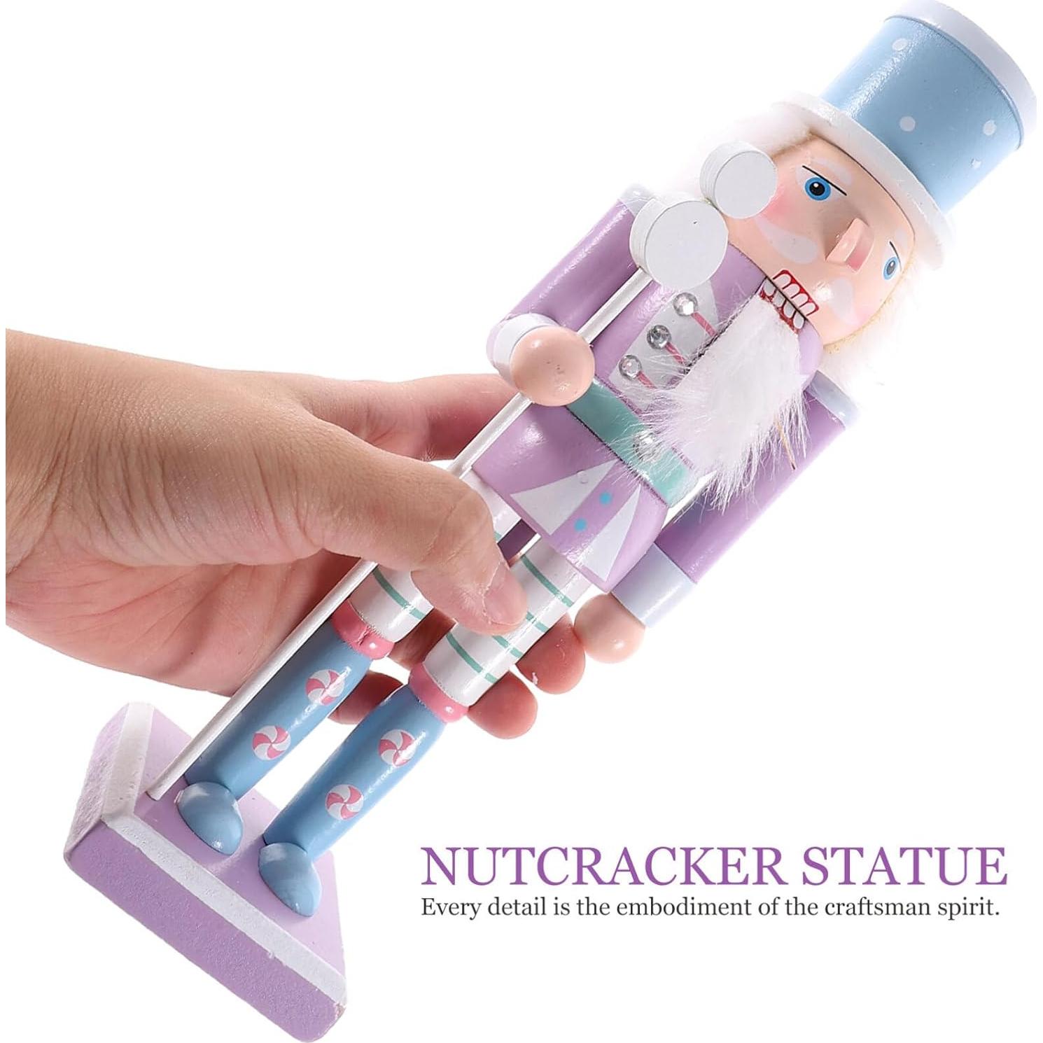 Adorno Cascanueces de Madera VOSAREA 25cm Púrpura Navidad