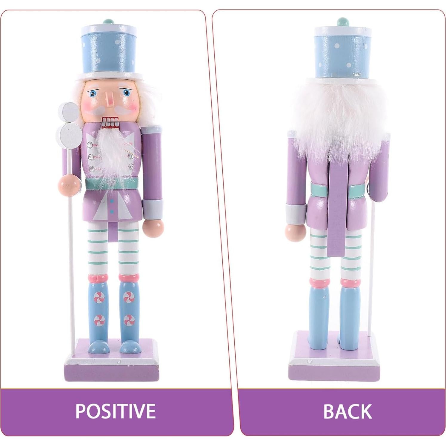 Adorno Cascanueces de Madera VOSAREA 25cm Púrpura Navidad