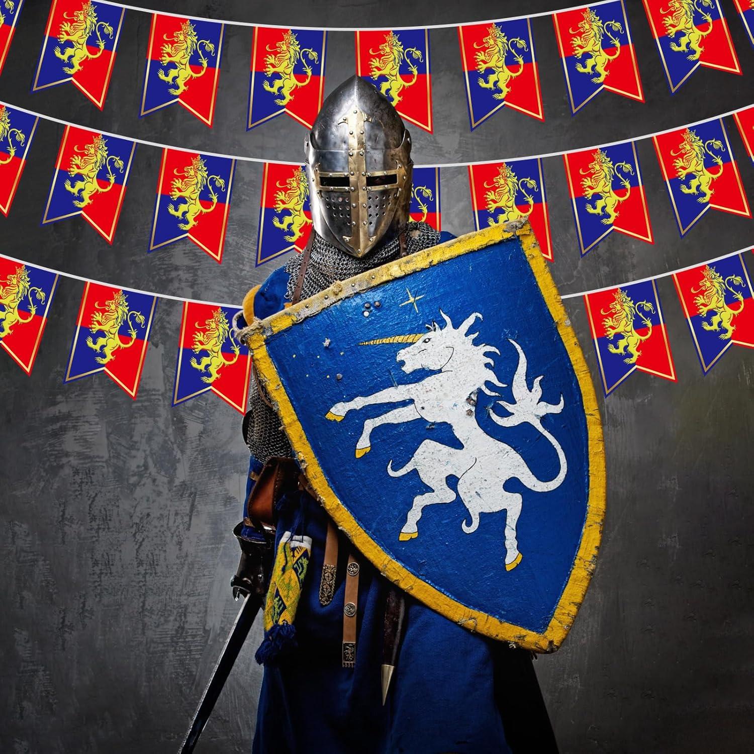 Banderines Medievales Hestya 5 Pcs 15.24m Decoración Fiesta