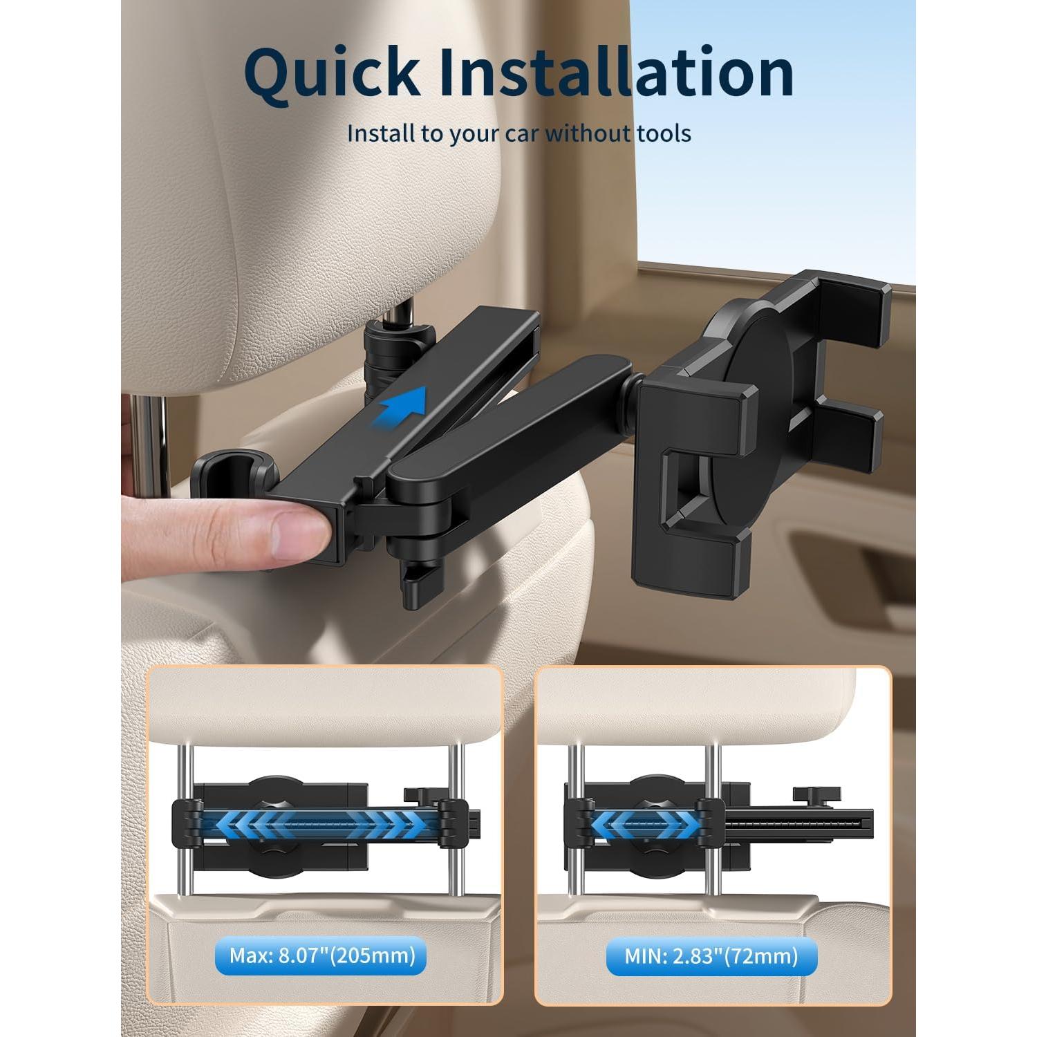 Soporte para Tablet Bokilino para Reposacabezas de Coche 4.7-12.9"