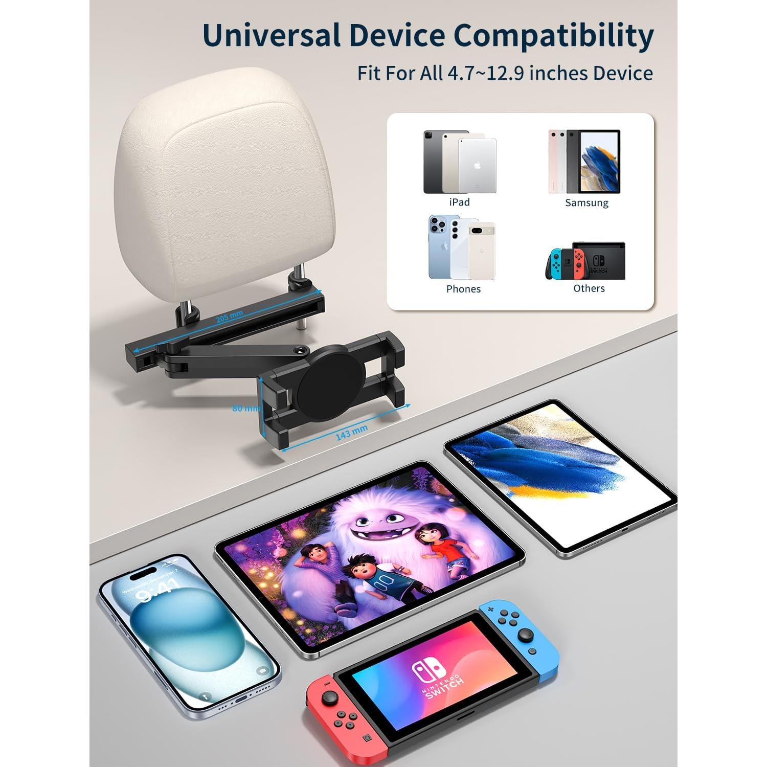 Soporte para Tablet Bokilino para Reposacabezas de Coche 4.7-12.9"