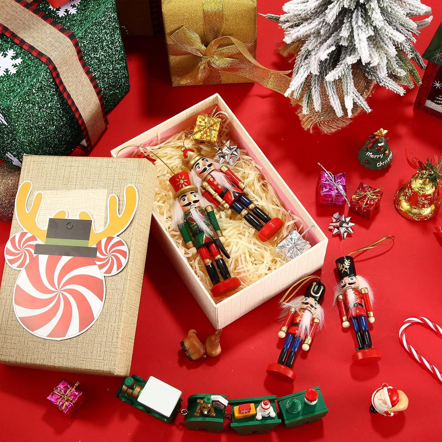 Adorno Cascanueces Navidad Aoriher 24 Piezas Madera 13-11 cm