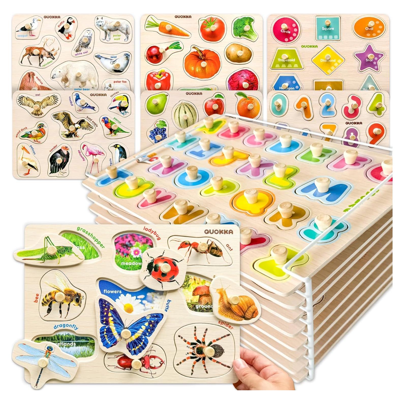 Rompecabezas de Madera QUOKKA 8 Piezas para Niños 1-3 Años