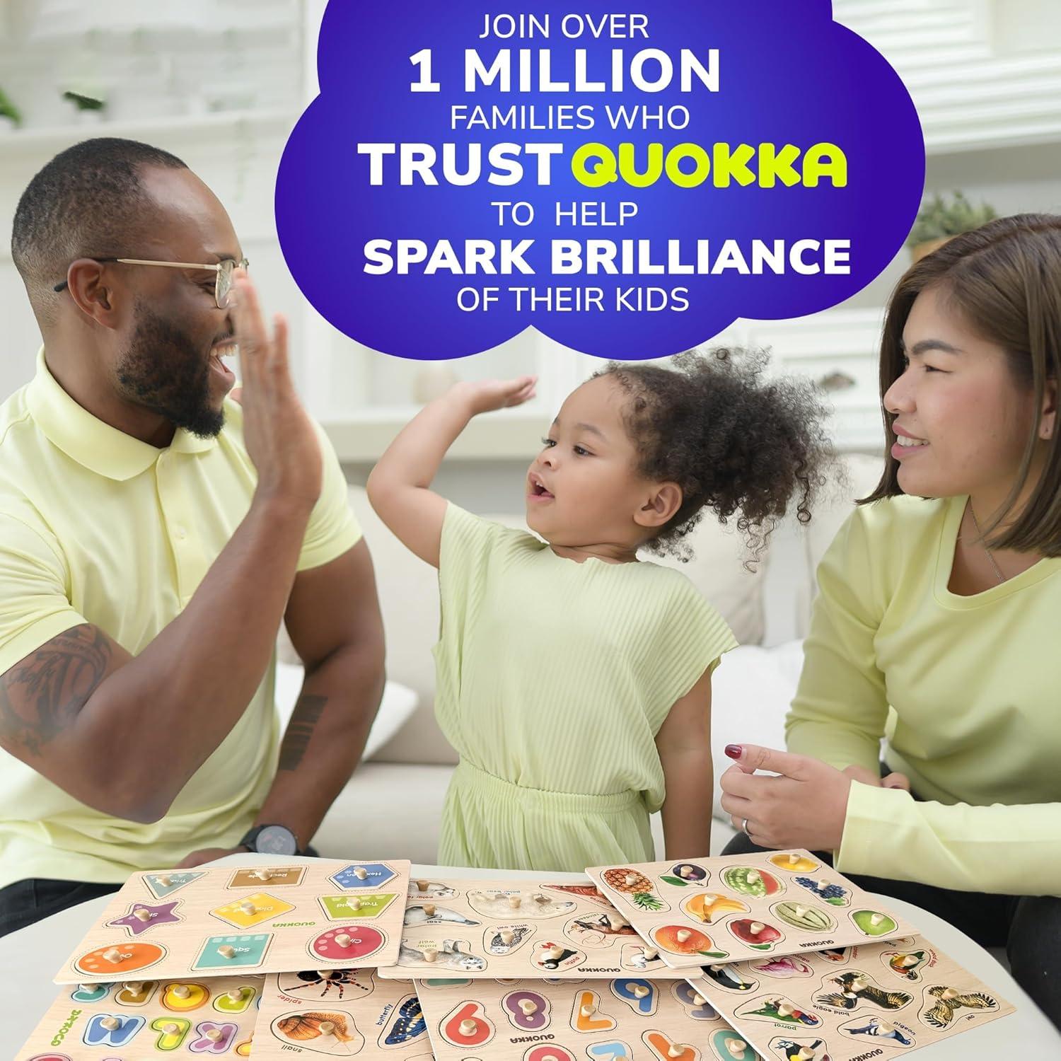 Rompecabezas de Madera QUOKKA 8 Piezas para Niños 1-3 Años