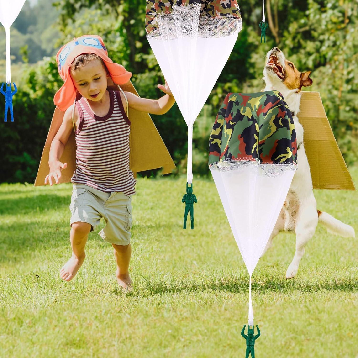 4 Juguetes Paracaídas para Niños Camuflaje Gosknor 41cm