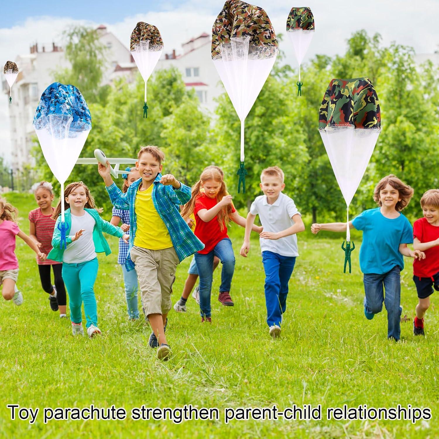 4 Juguetes Paracaídas para Niños Camuflaje Gosknor 41cm