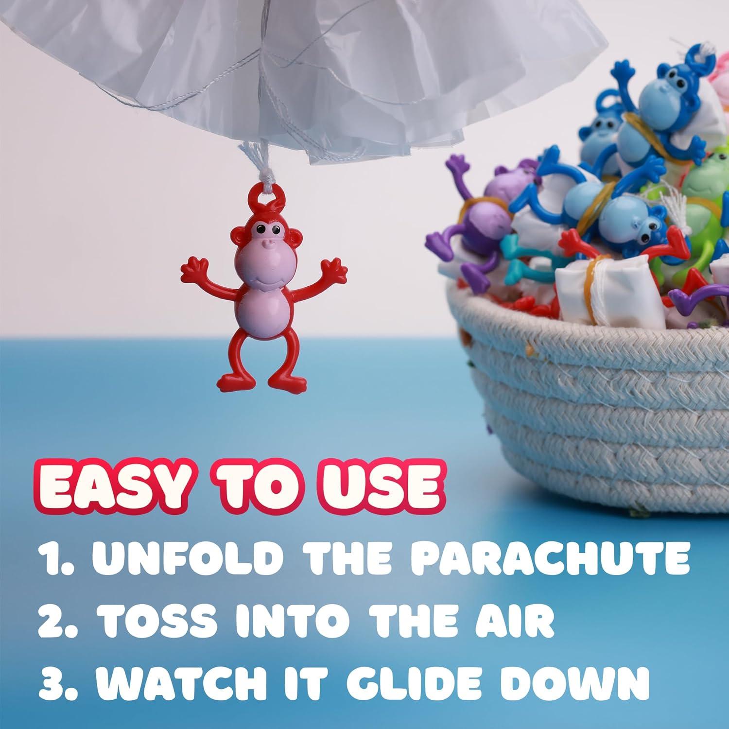 Juguetes de Paracaídas Monos 12 Piezas Multicolor para Niños