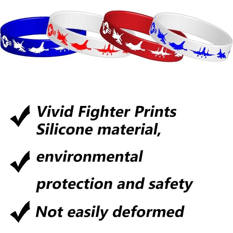 CupaPlay 48 Pulseras de Silicona Aviones de Combate