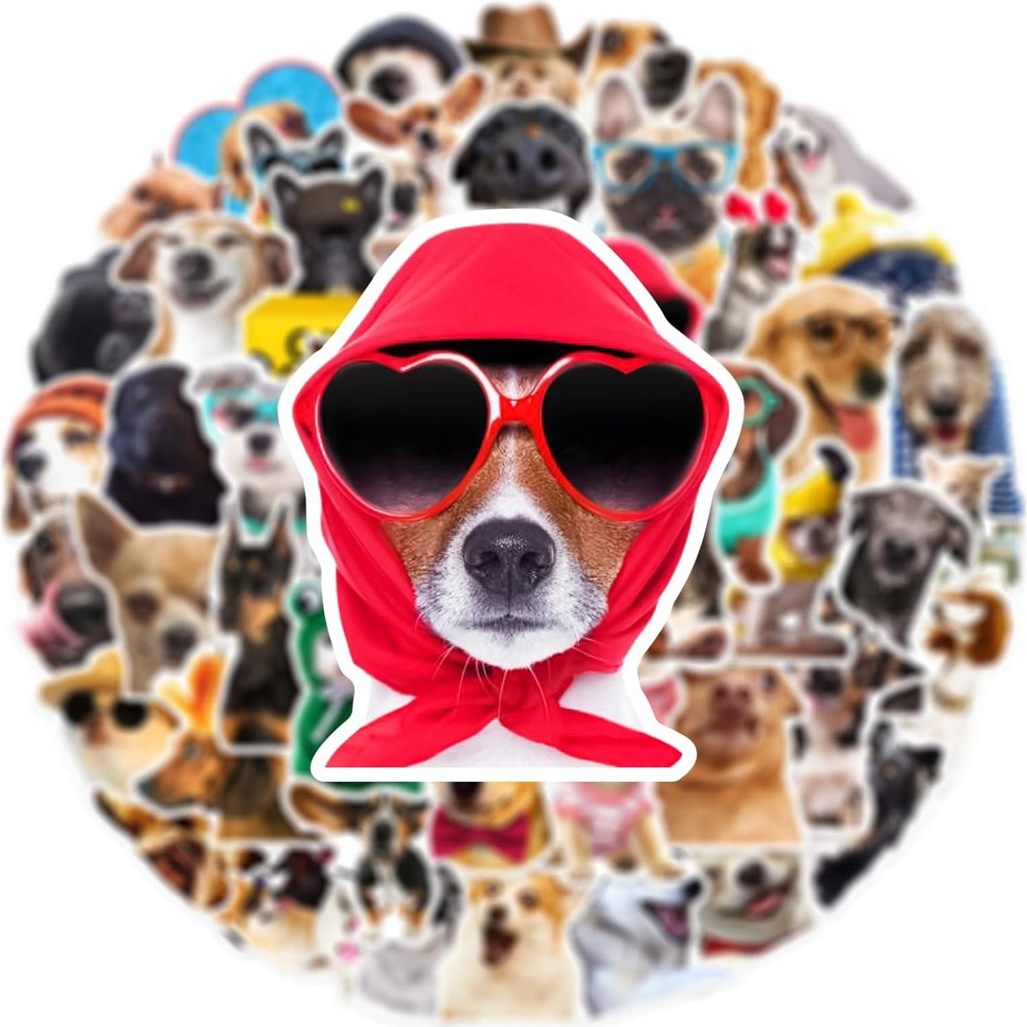 50 Pegatinas Divertidas de Perro Aigemumy Impermeables