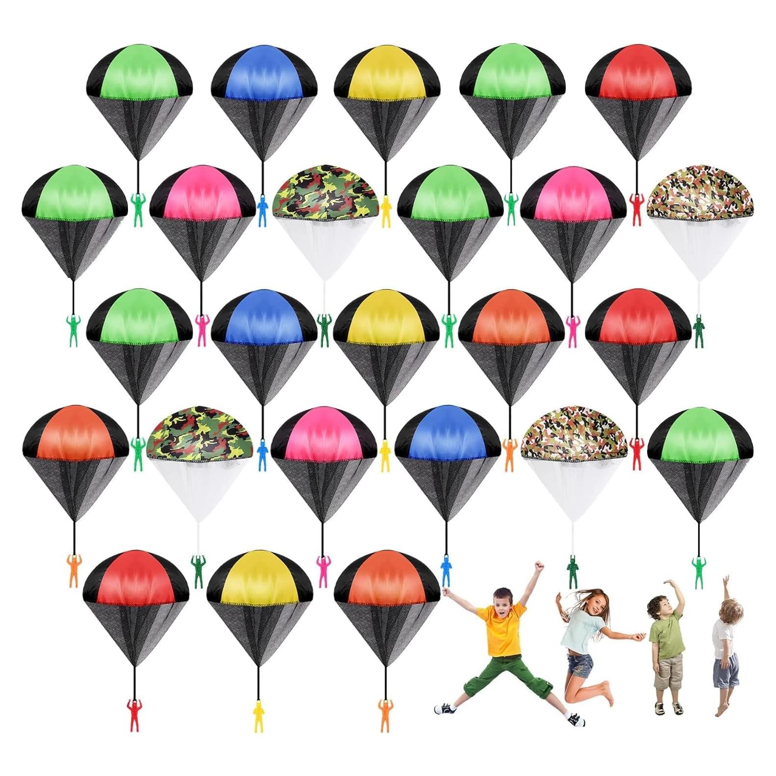 25 Juguetes Paracaídas Vyndicca para Niños - 9 Colores