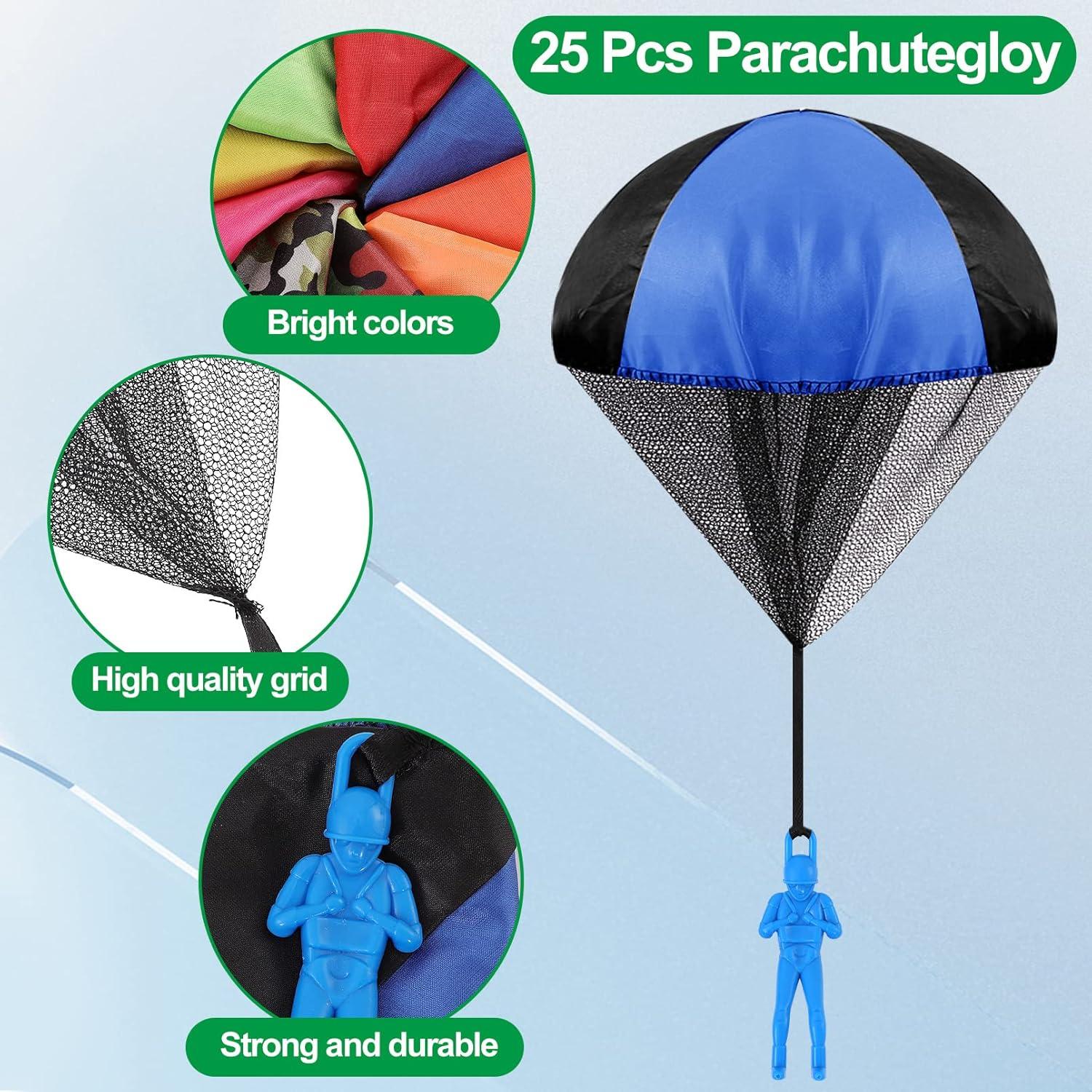 25 Juguetes Paracaídas Vyndicca para Niños - 9 Colores