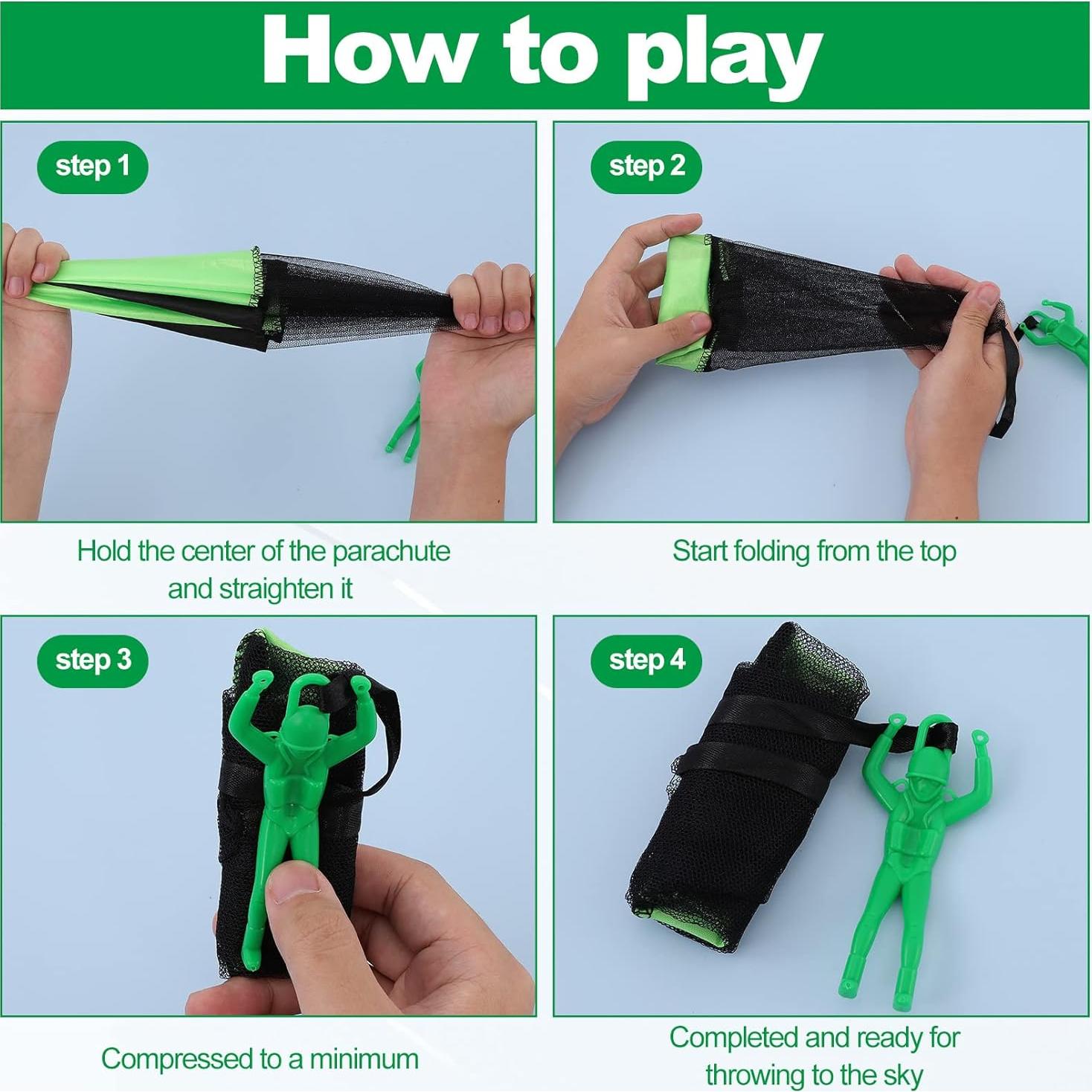 25 Juguetes Paracaídas Vyndicca para Niños - 9 Colores