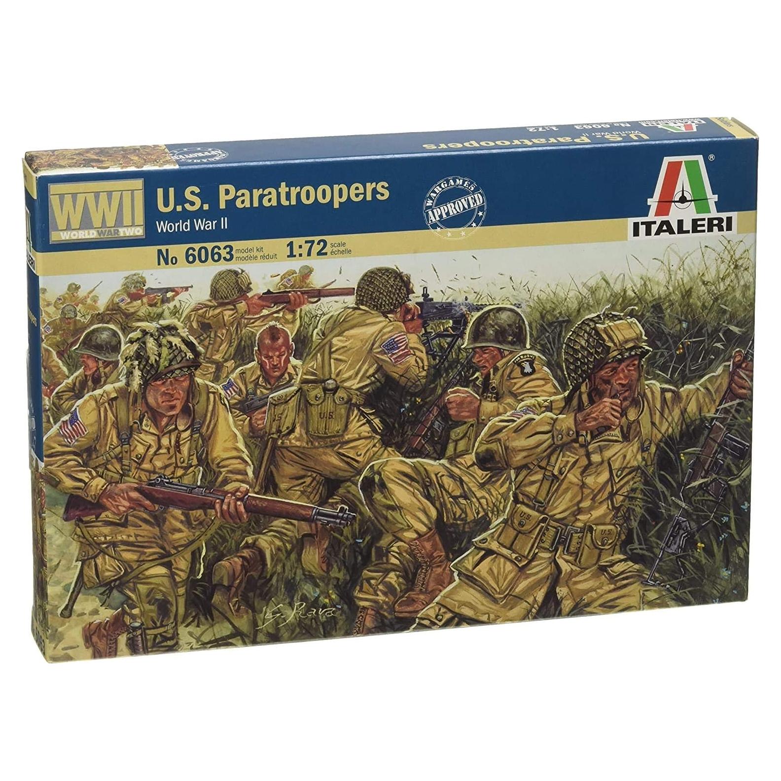 Kit de modelo Italeri 1:72 Paracaidistas WWII 48 piezas