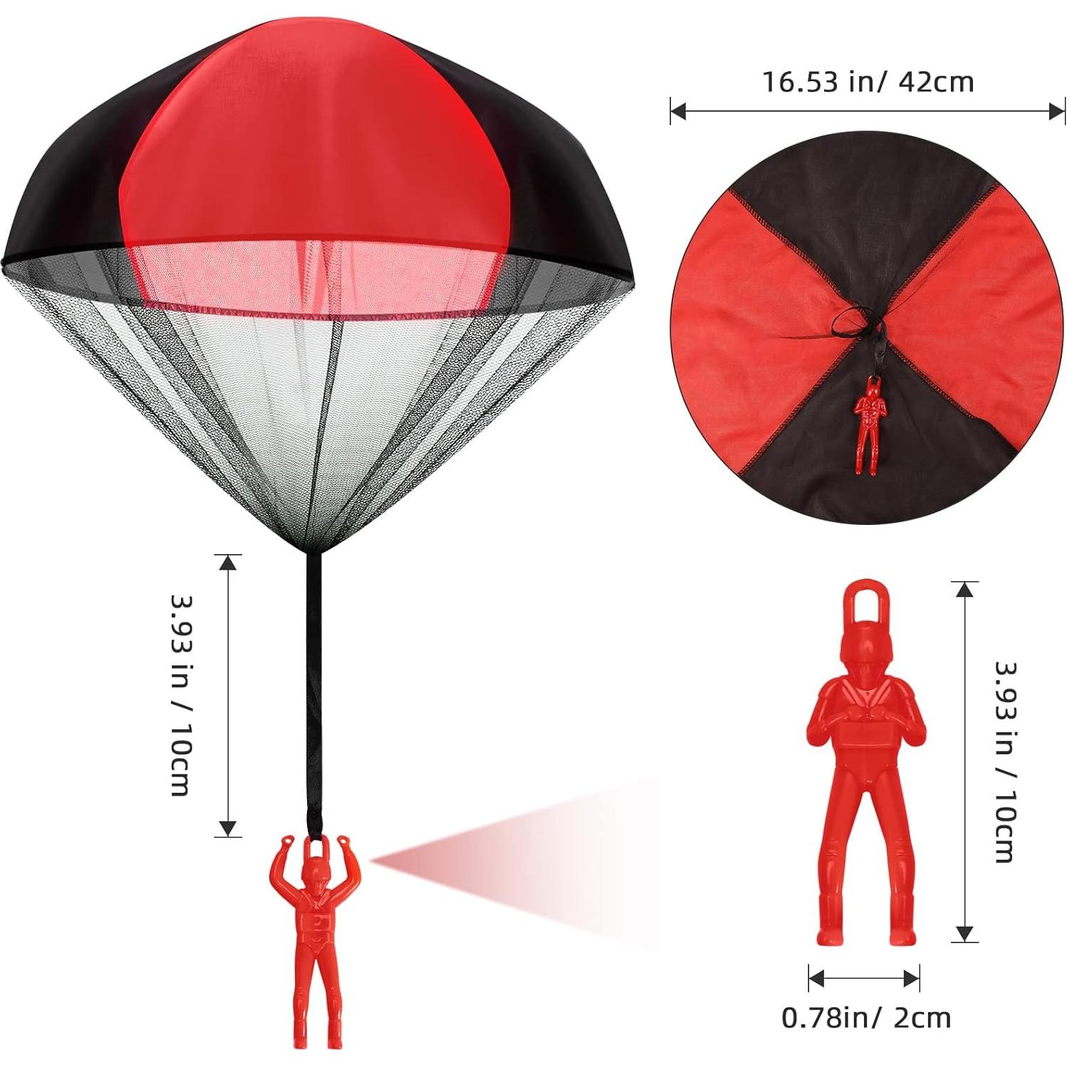 12 Juguetes Paracaídas Sratte para Lanzamiento al Aire Libre