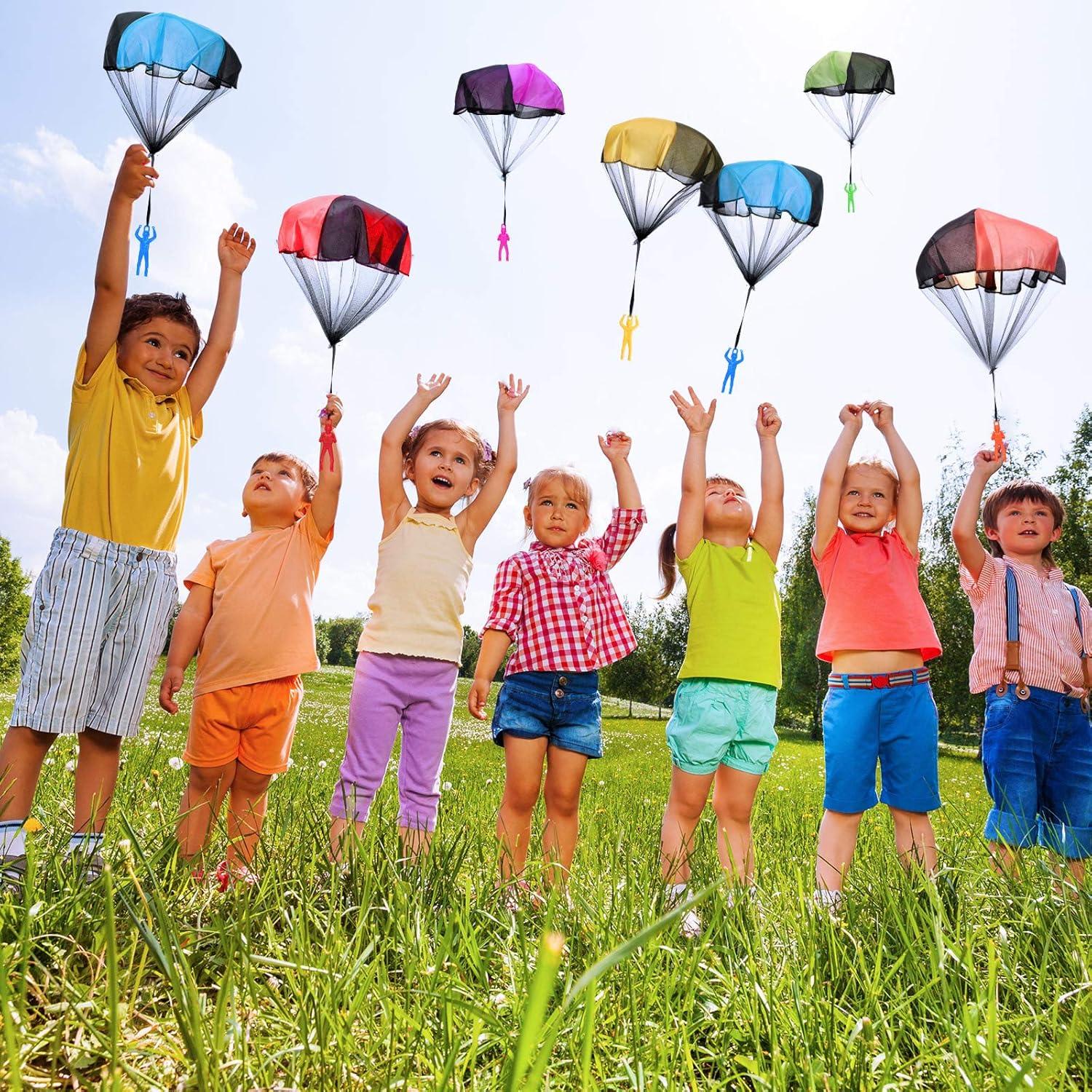 12 Juguetes Paracaídas Sratte para Lanzamiento al Aire Libre