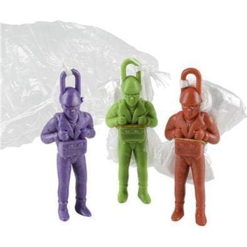 Paracaidistas de Plástico 10.16 cm - 1 Docena - Colores Variados