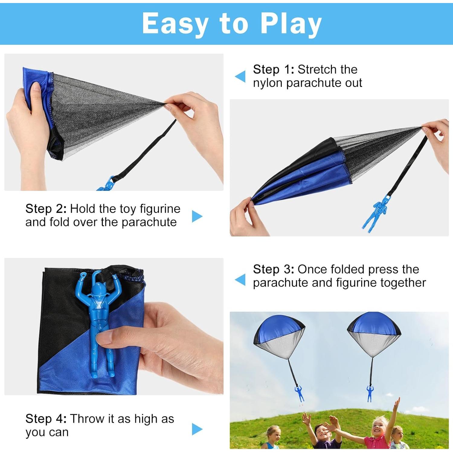 Juguetes Paracaídas Meooeck 25 Piezas para Niños 5 Colores