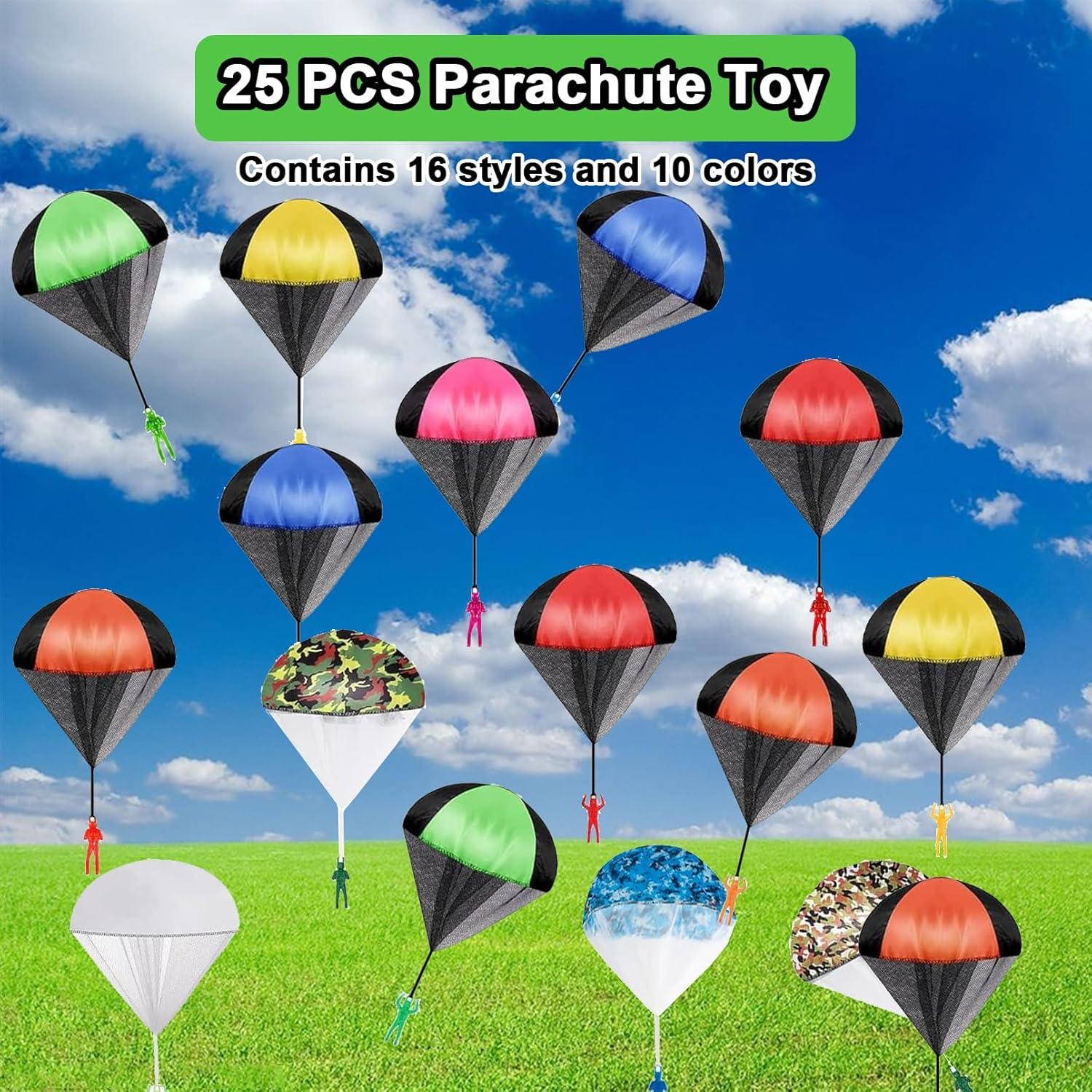 25 Juguetes Paracaídas Exinddea para Niños al Aire Libre