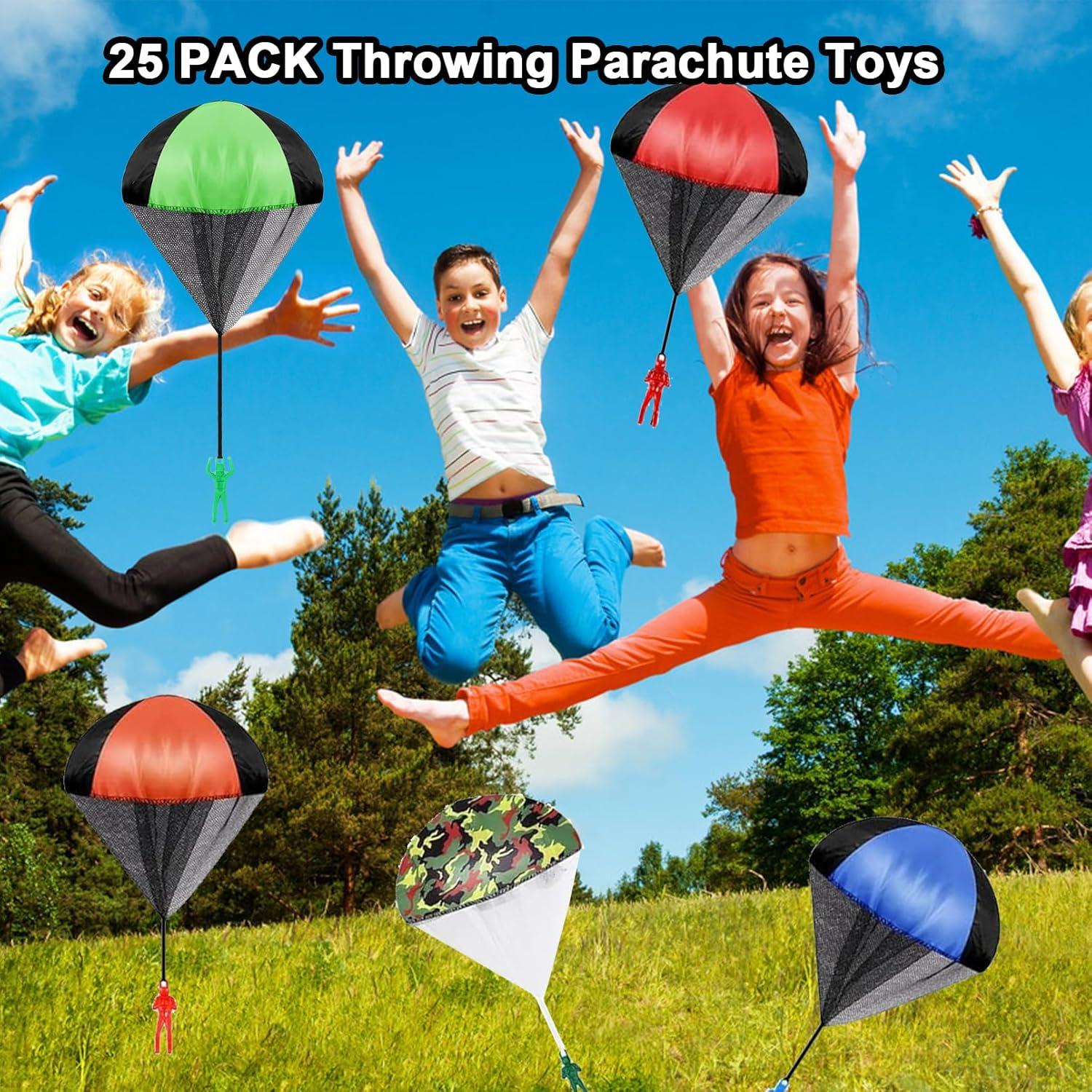 25 Juguetes Paracaídas Exinddea para Niños al Aire Libre