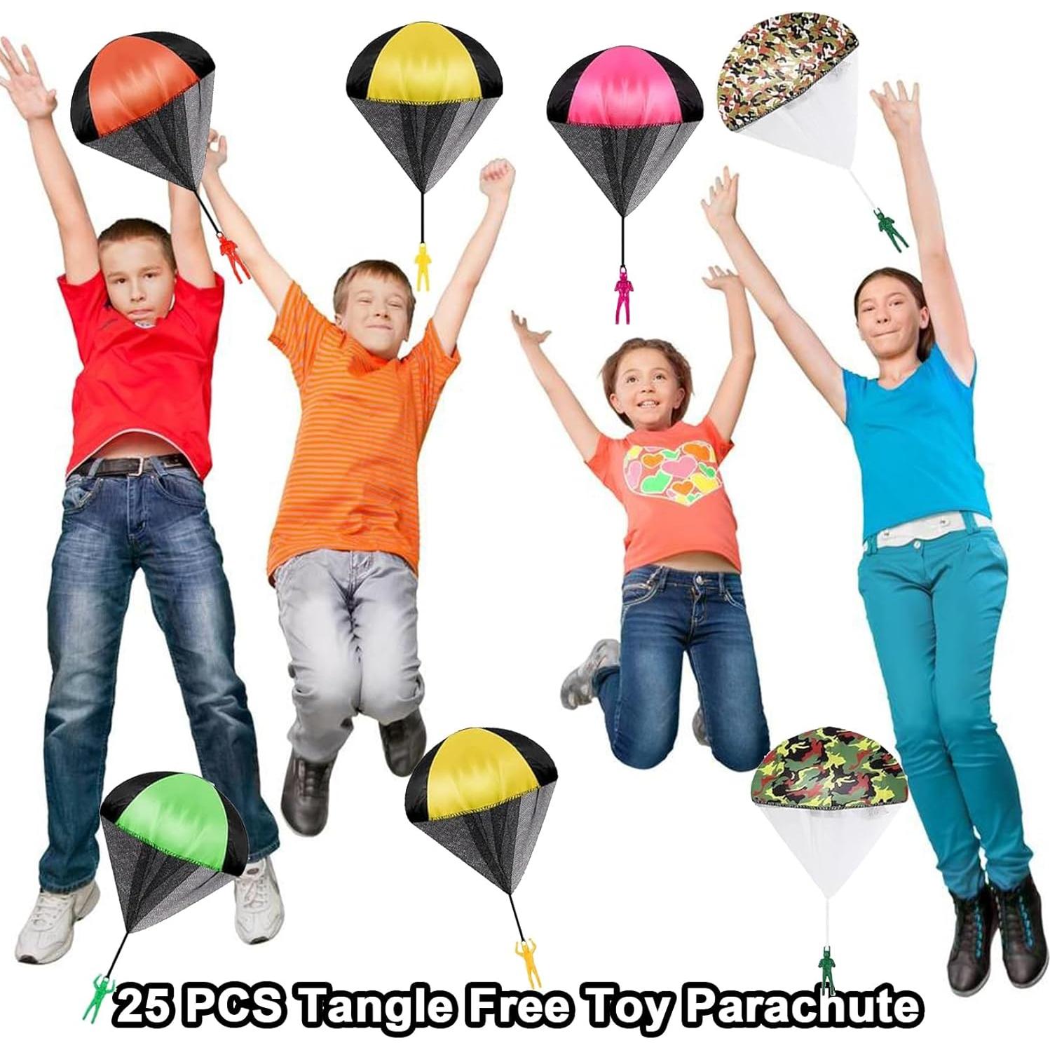 25 Juguetes Paracaídas Exinddea para Niños al Aire Libre