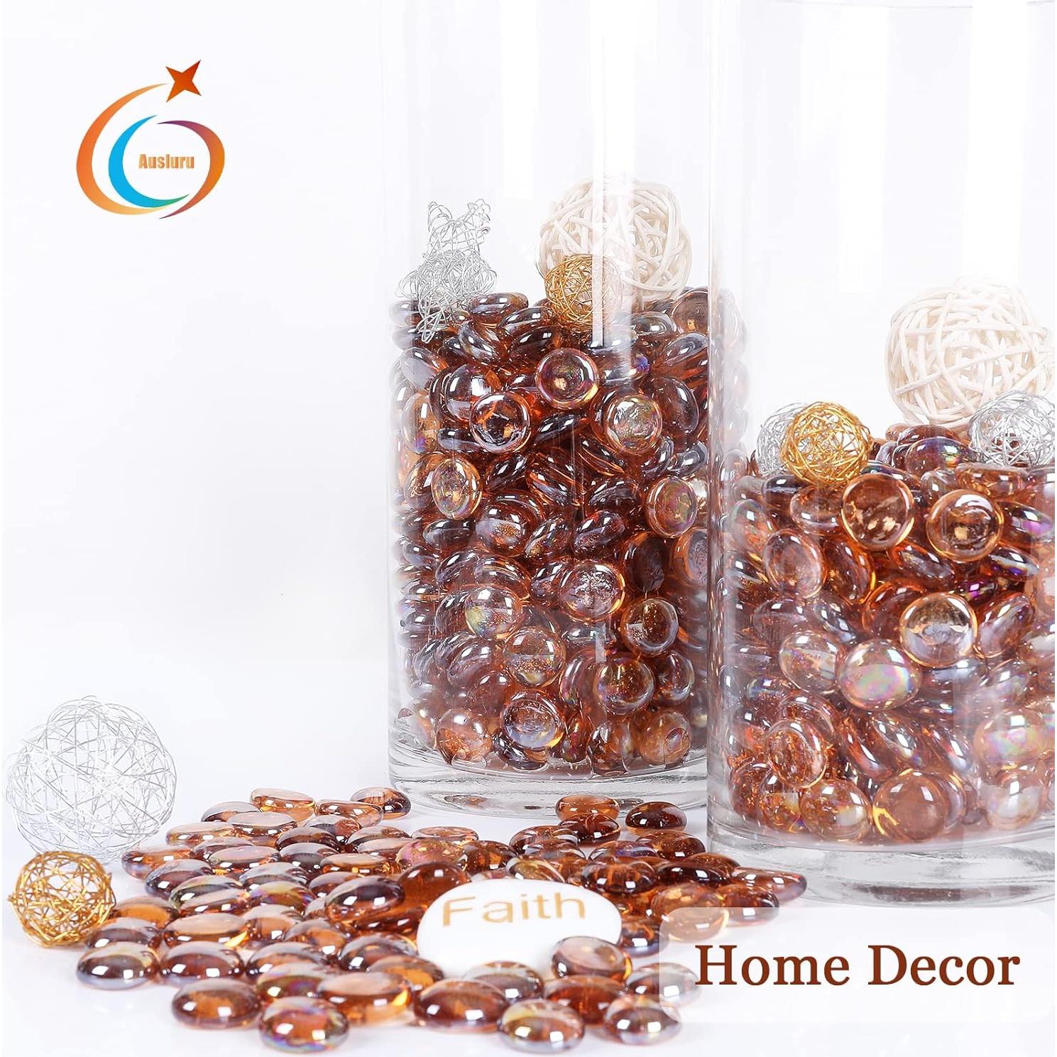 Perlas de Vidrio Ausluru 4,99 kg Ámbar para Decoración