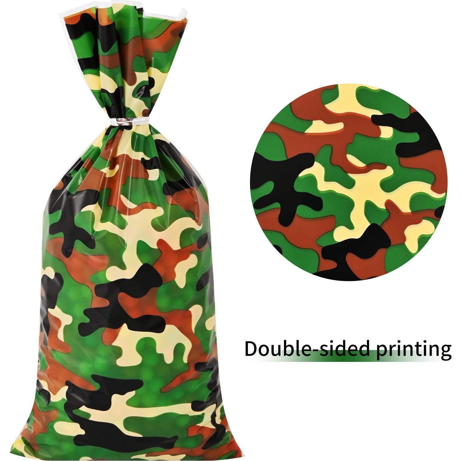 Bolsas de Golosinas Camuflaje 100 Pcs Lecpeting 27x13 cm