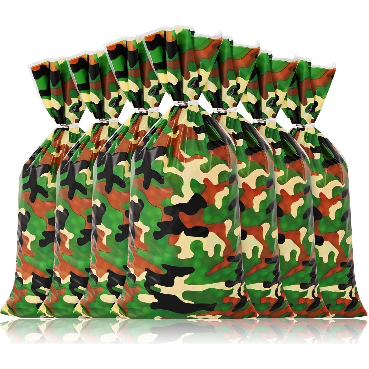 Bolsas de Golosinas Camuflaje 100 Pcs Lecpeting 27x13 cm
