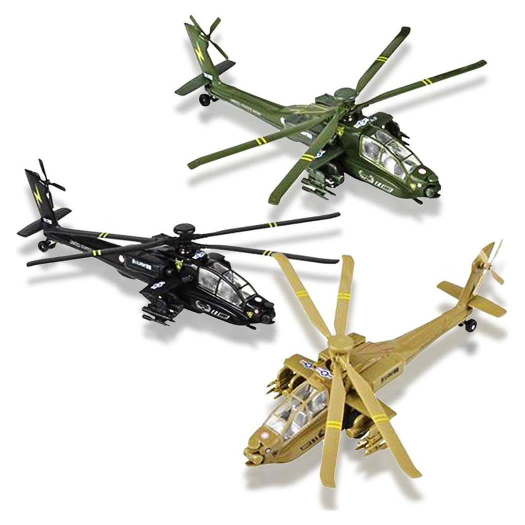 Set de 3 Helicópteros Apache de Metal Fundido ArtCreativity