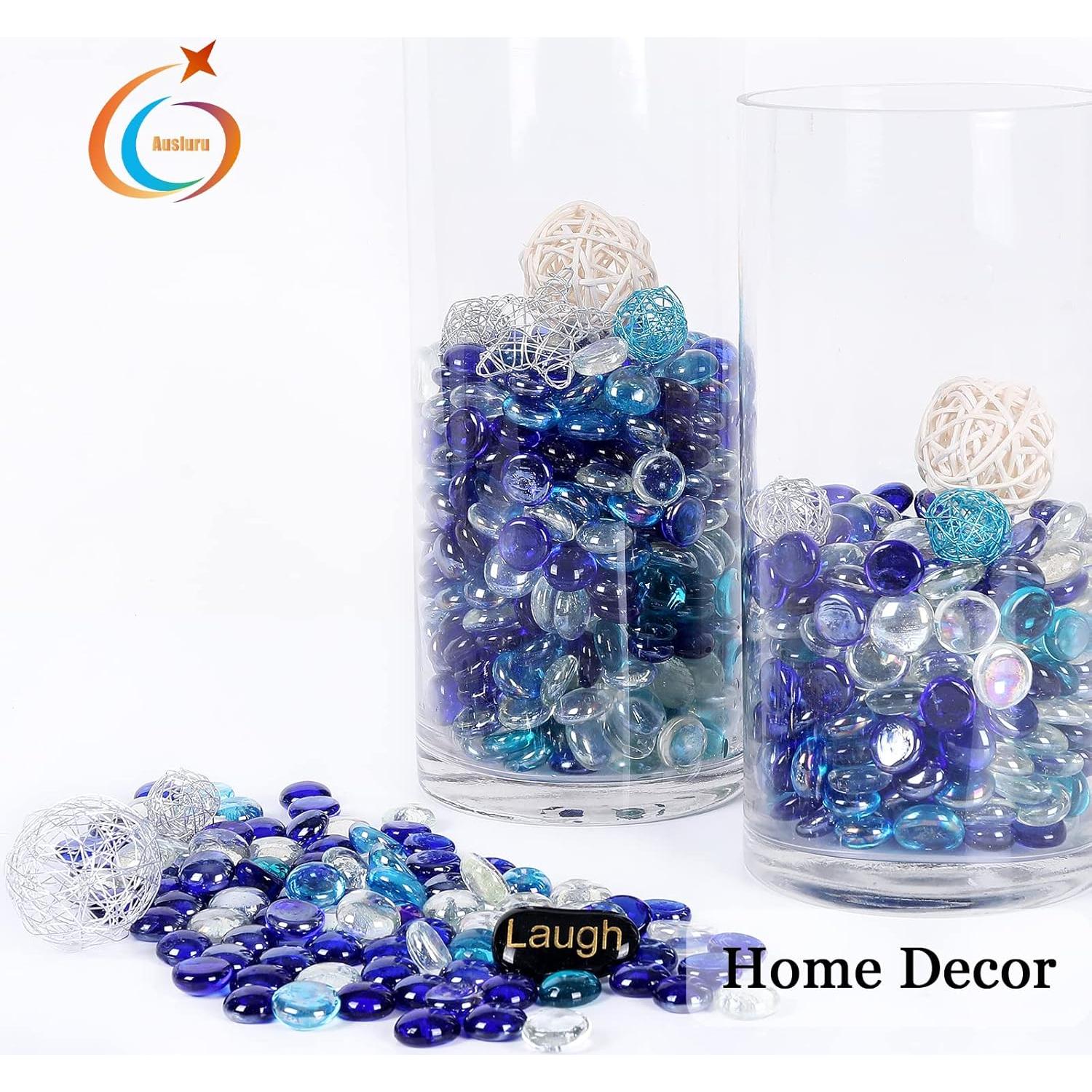 Perlas de Vidrio Ausluru 4,99 kg Mezcla Azul para Decoración