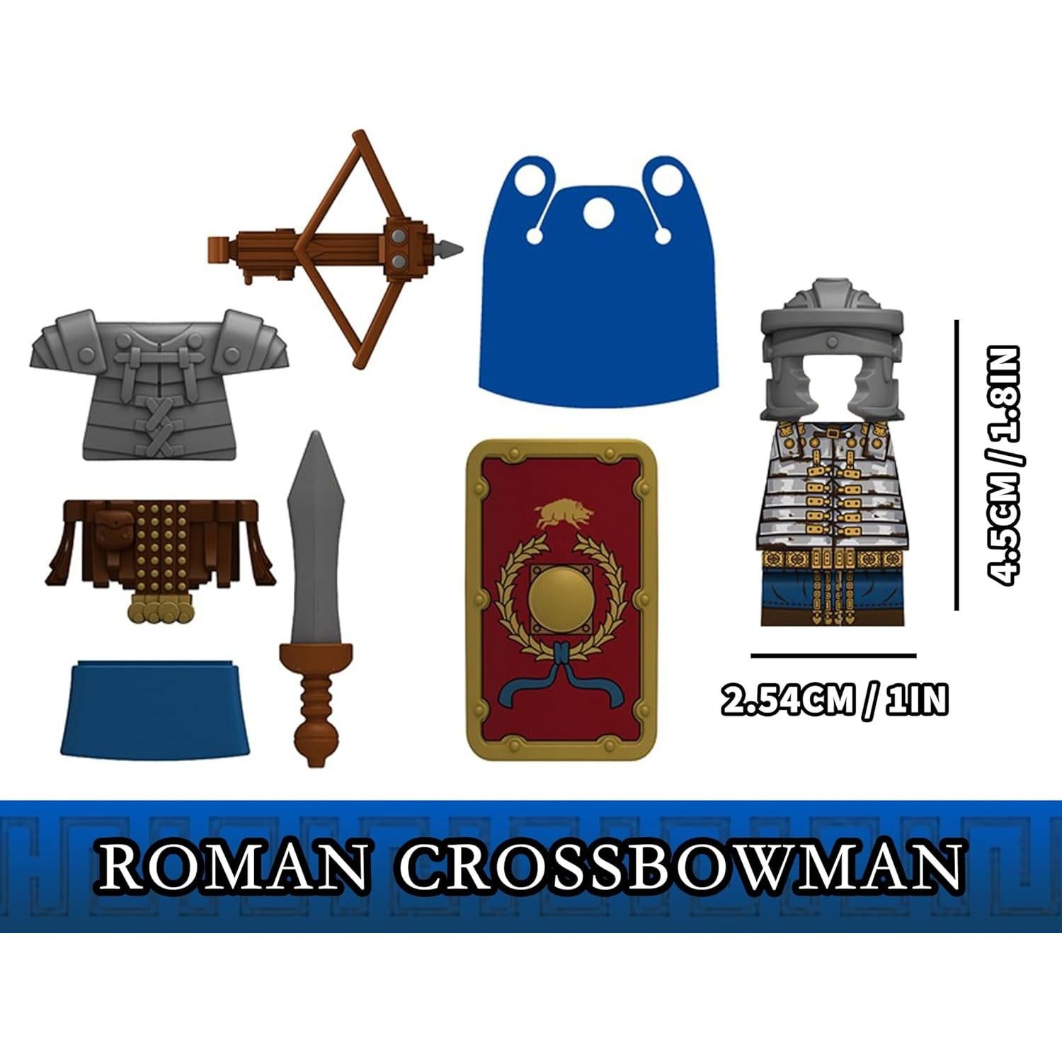 Conjunto de Bloques de Construcción Gladiador Romano Miniatura - 4 Figuras