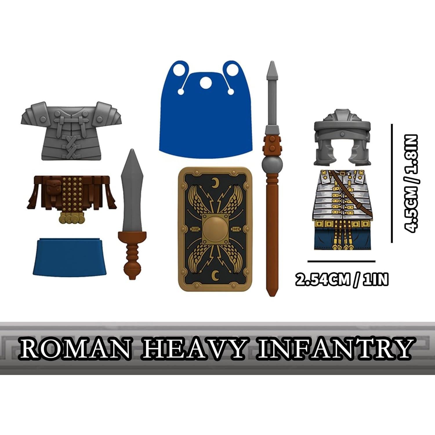 Conjunto de Bloques de Construcción Gladiador Romano Miniatura - 4 Figuras
