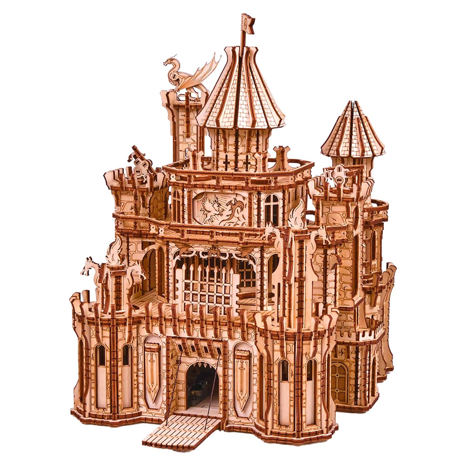 Castillo Dragón Móvil de Madera Wood Trick - Rompecabezas 3D LED